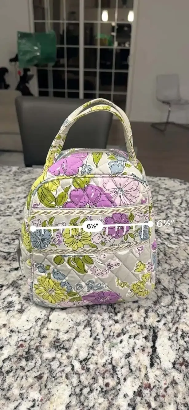 Vera Bradley Floral Quilted Insulated Lunch Tote Travel Cosmetic Bag